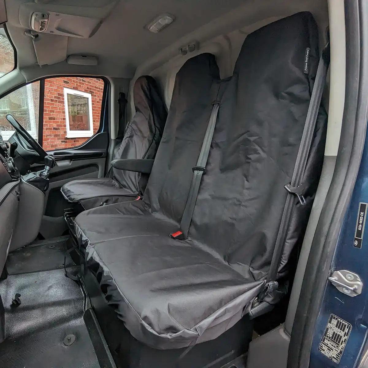 thumbnail image 2 of UK Custom Covers Waterproof Front Seat Covers For Renault Trafic Standard Van (2025 Onwards) – Black 600D – SC296BAD16 2 of 5
