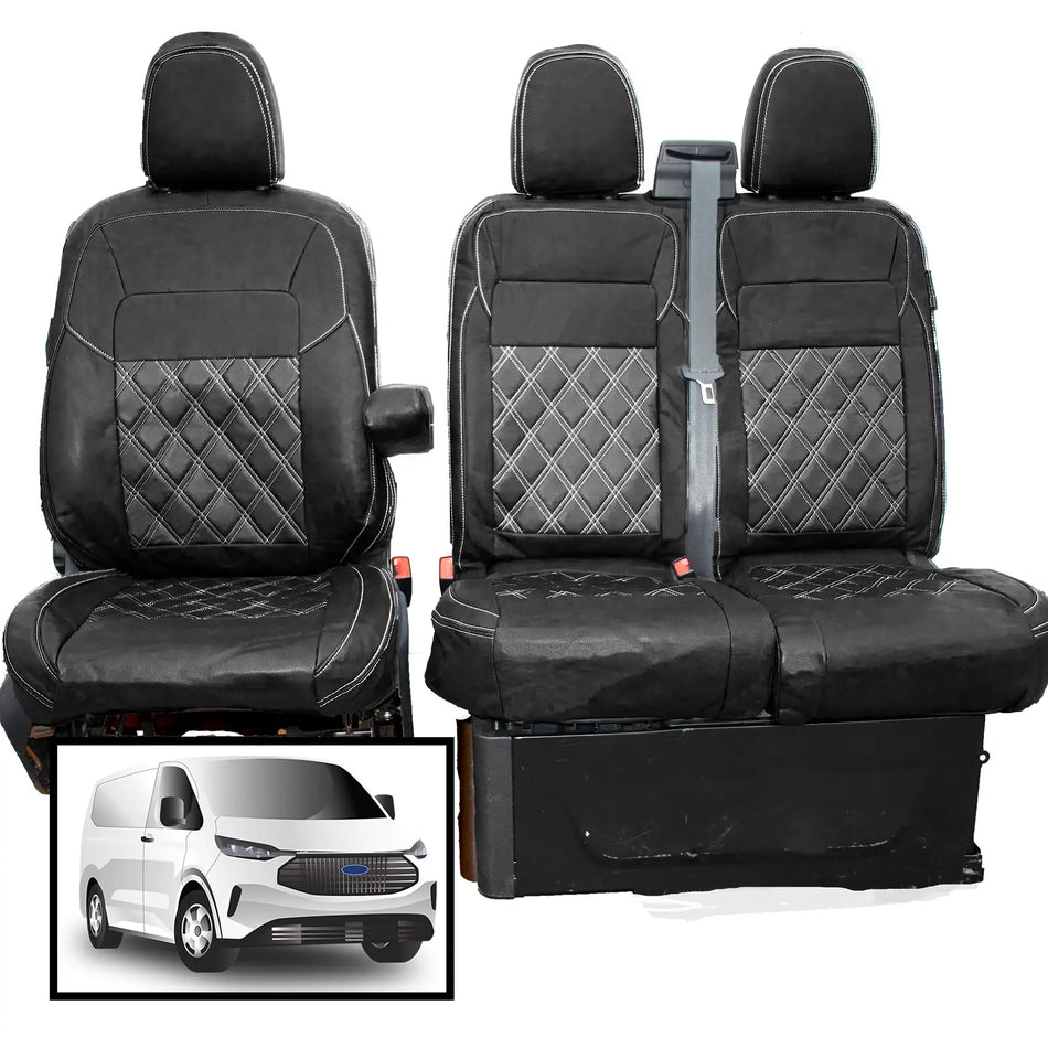 Leather Ford Transit Custom Seat Covers 2024 and 2025 and 2026