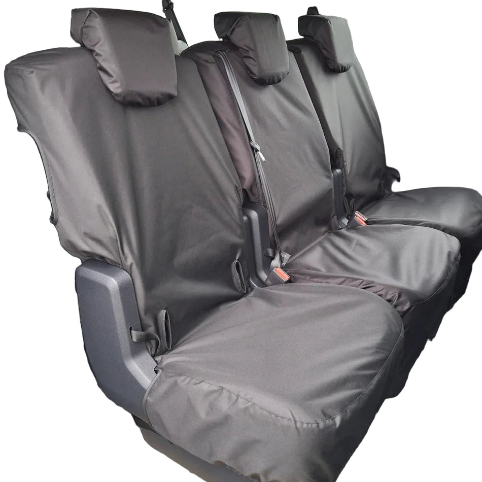 Tourneo Custom rear interior with black seat covers on all seats