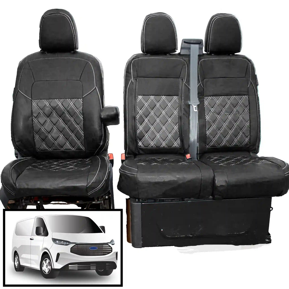 Leather Look Seat Cover for Transit Custom 2023+