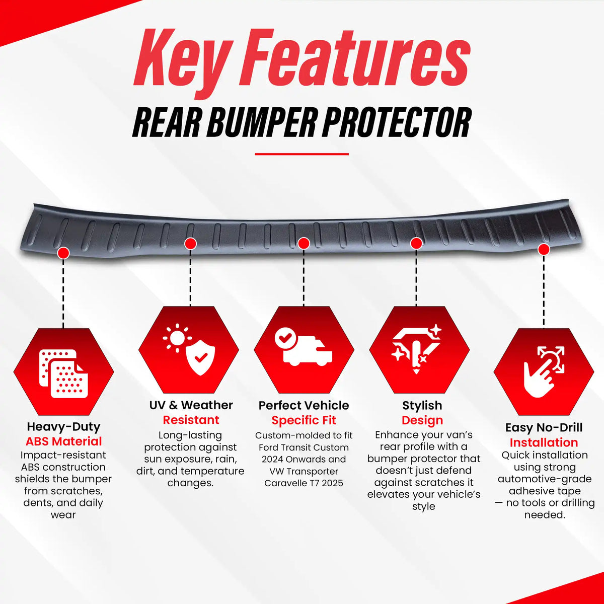 Ford Transit Custom Rear Bumper Protector 2024