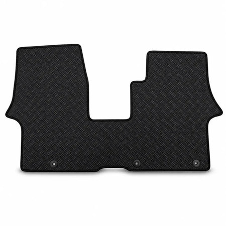 Black rubber floor mat with diamond texture for Kia PV5, driver-side shape