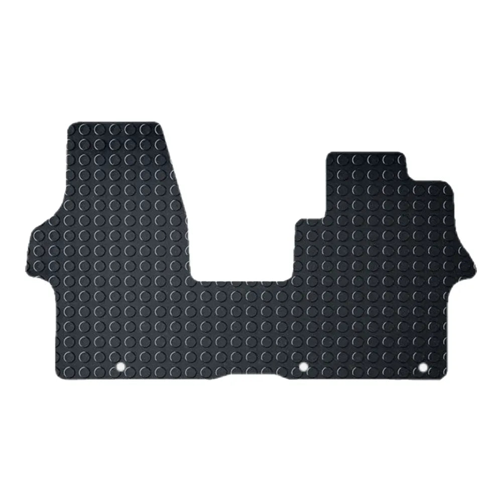 Black kia pv5 mat with textured surface on a white background
