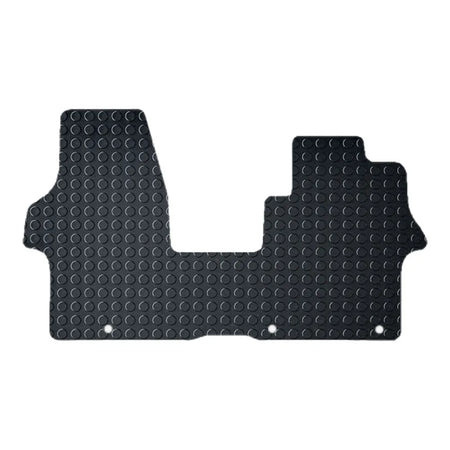 Black kia pv5 mat with textured surface on a white background