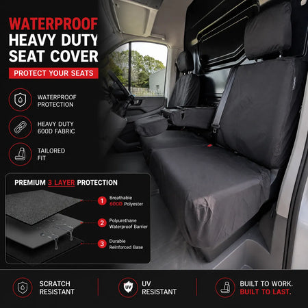 Dark front seat cover set for MAN TGE 2017+, driver and folding passenger