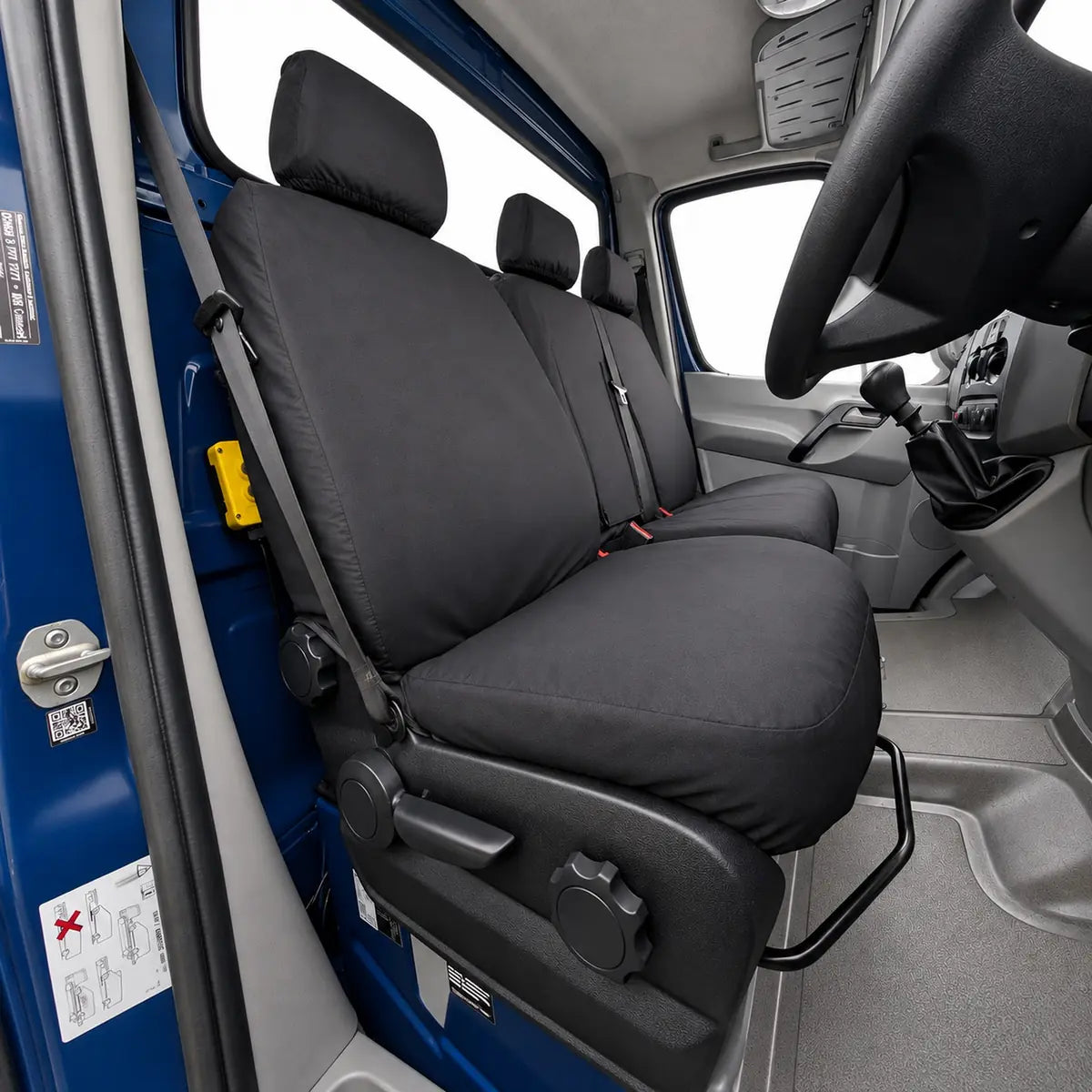 Mercedes Sprinter driver seat cover, black padded fitted design