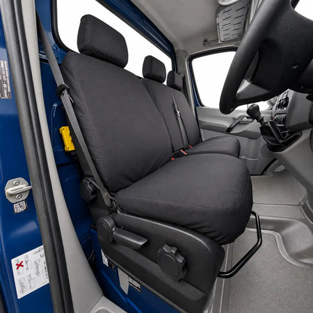 Black single front seat cover with headrest for VW Crafter 2010-2017