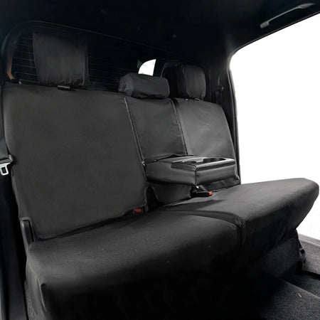 Rear seat covers fitted to the Toyota Hilux with the tray down